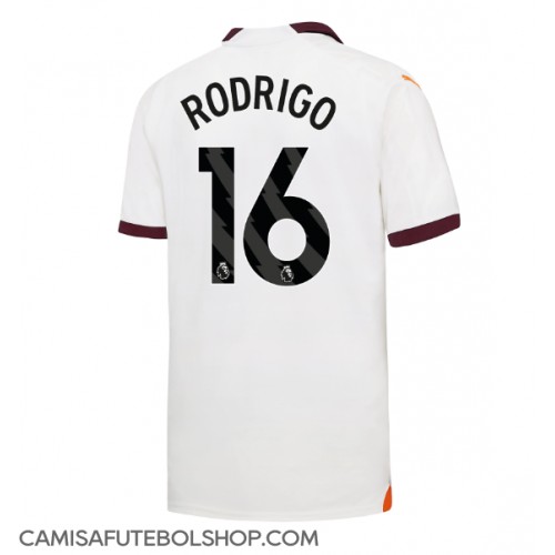 Camisa de time de futebol Manchester City Rodri Hernandez #16 Replicas 2º Equipamento 2023-24 Manga Curta